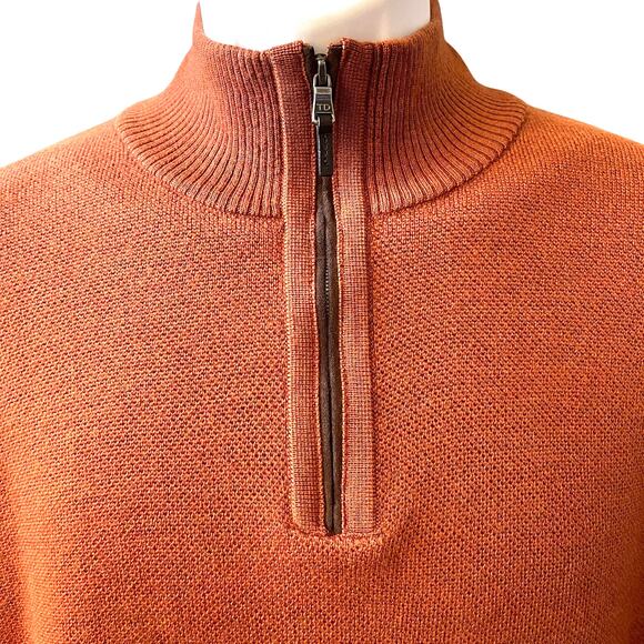 Thomas Dean Extra Fine Merino Wool 1/4 Zip Sweater - Picture 2 of 6